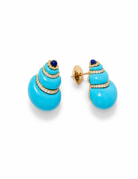 Turquoise Small Shell Earrings