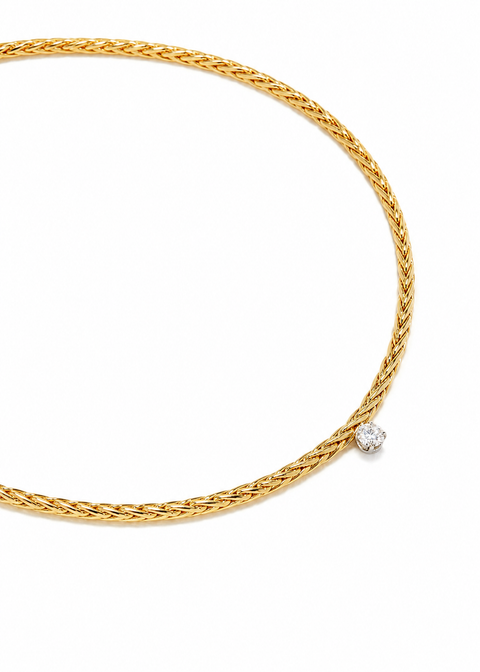 Floating Diamond Palm Chain Necklace