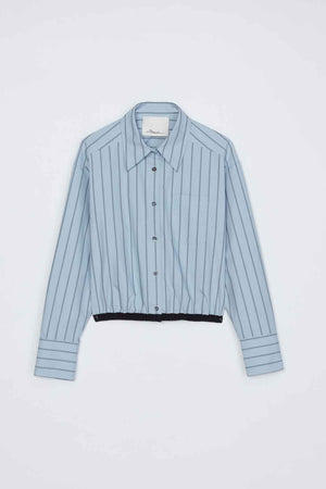 Long Sleeve Cropped Shirt With Bungee Waist