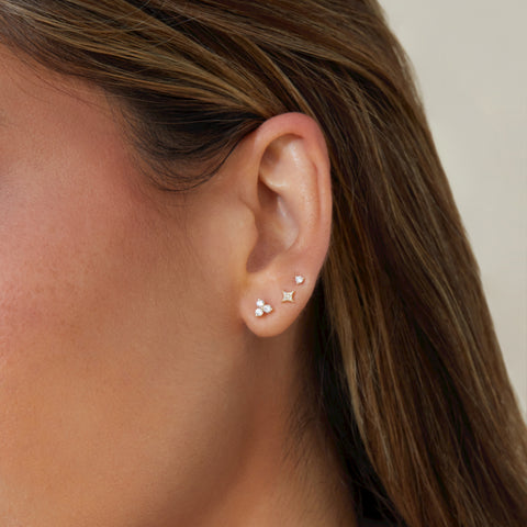 Diamond Trio Stud Earrings
