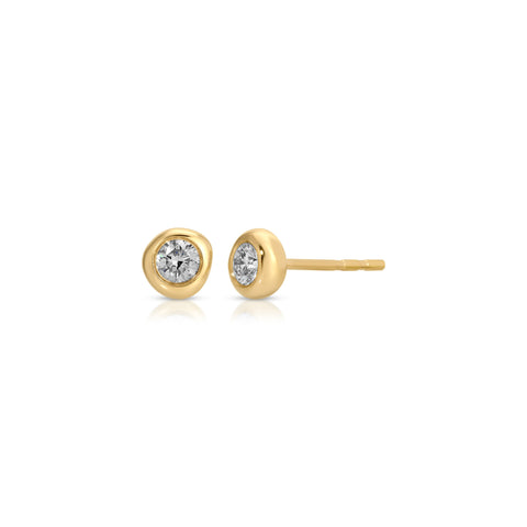 Diamond Pillow Stud Earring