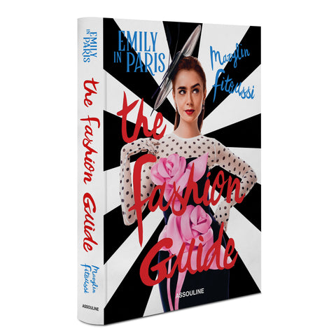 Spine and front cover of coffee table book titled "Emily in Paris, The Fashion Guide"