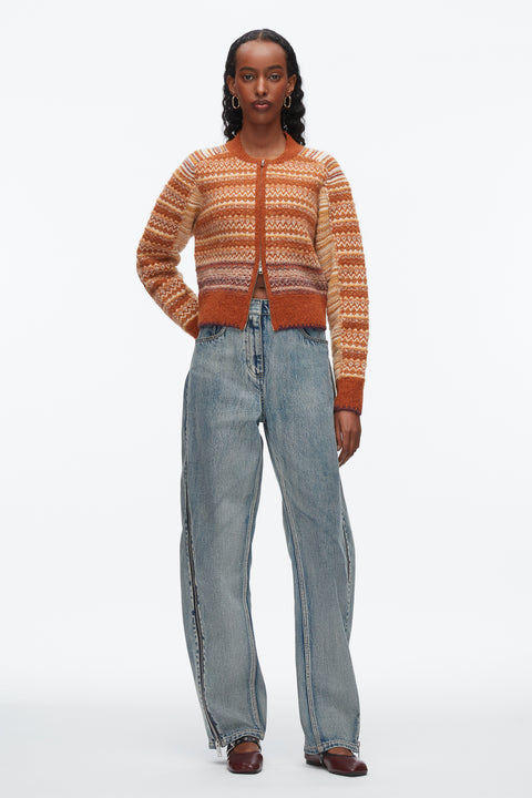 Fair Isle Zip Cardigan