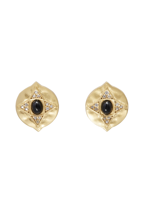 The Hathor Stud Earrings Onyx