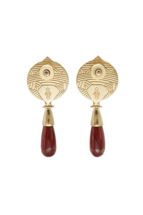The Hathor Teardrop Earrings Red Jasper