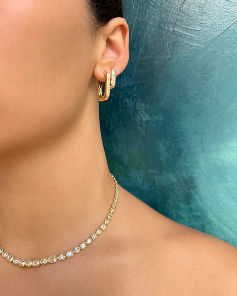 Baguette Rectangle Hoops