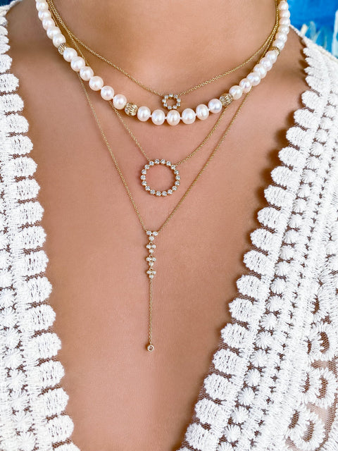 14K Yg Blossom Diamond Necklace