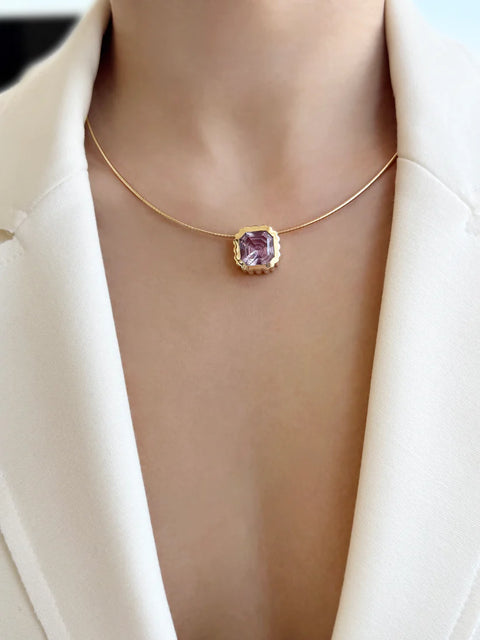 Amethyst Omega Necklace