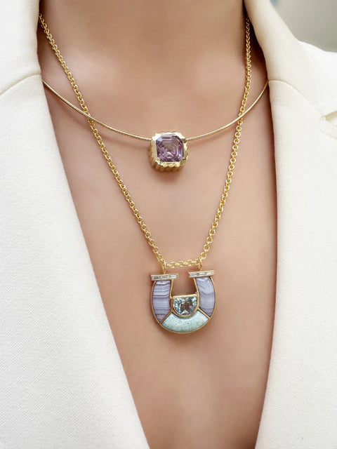 Amethyst Omega Necklace