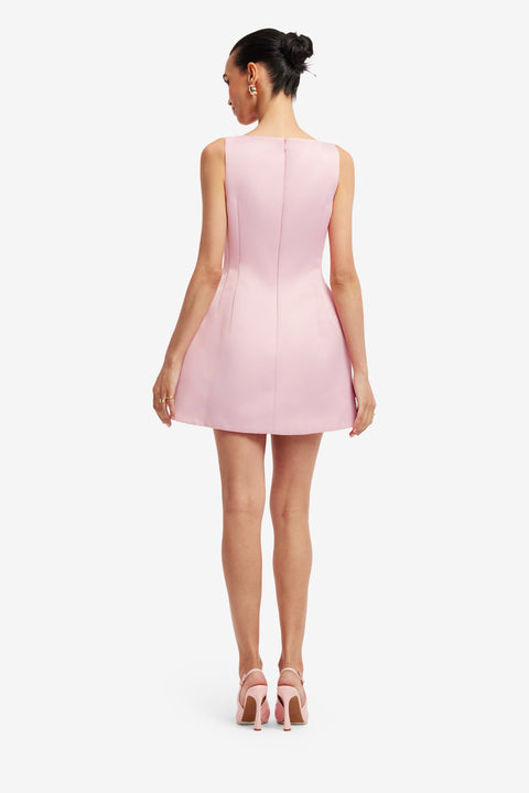 Ali Embroidered Boat Neck Mini Dress