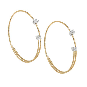 Wire Small Hoop Earrings With Diamond