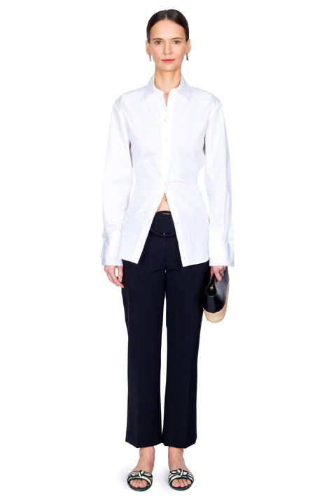 Double Cuff Shaped Poplin Shirt