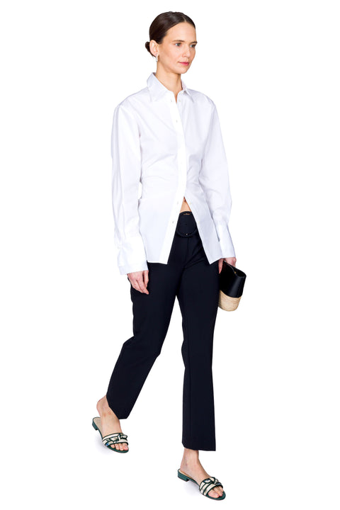 Double Cuff Shaped Poplin Shirt