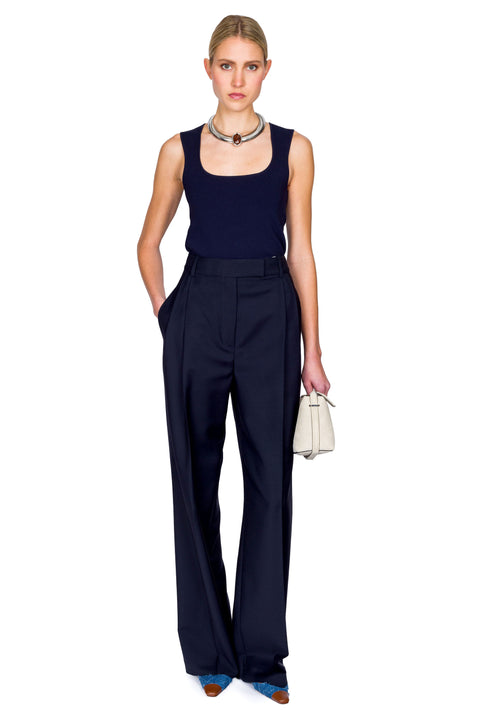 Mid Waist Tailored Trousers