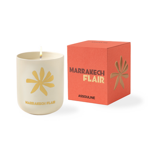 Marrackech Flair candle and its coordinating orange box