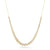 Ghost image of graduating diamond bezel set tennis necklace in yellow gold.