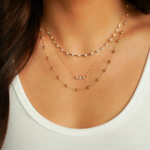 Alexa Jordyn Multi-Shape Diamond Tennis Necklace