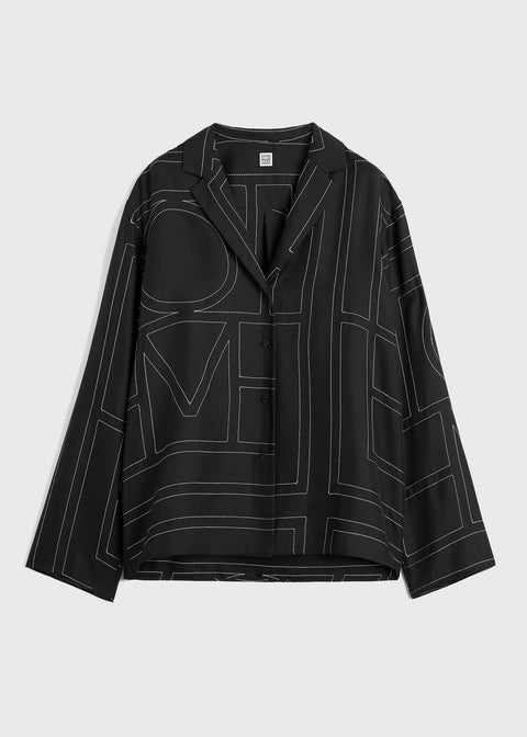 Monogram Silk PJ Top