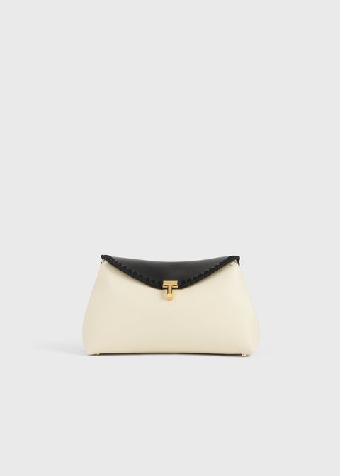 T-Lock Embroidered Leather Clutch