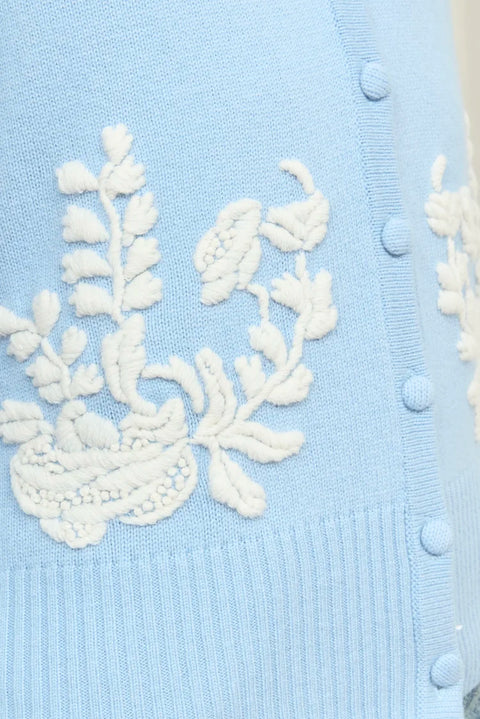 Gladys Embroidered Floral Cardigan