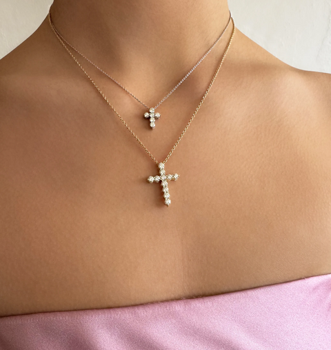 Alix Modern Diamond Cross Necklace