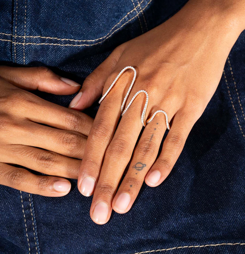 Aura Ring Half Pave
