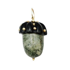 Carved Stone Acorn Pendant