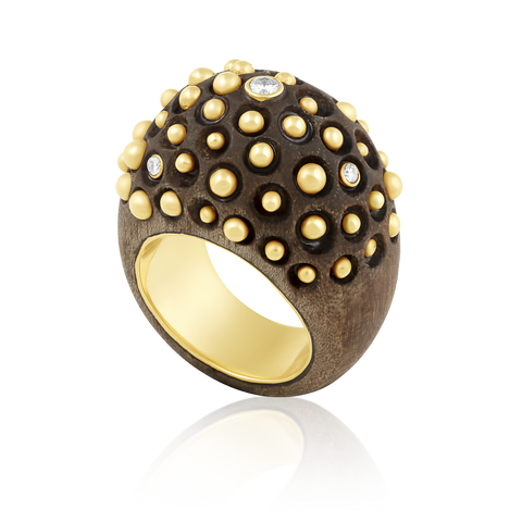 Hand Carved Walnut Ring