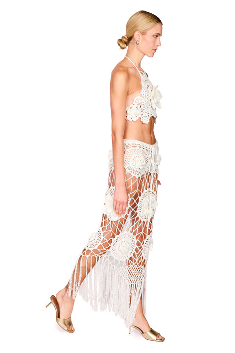 Halter Crochet Floral Top
