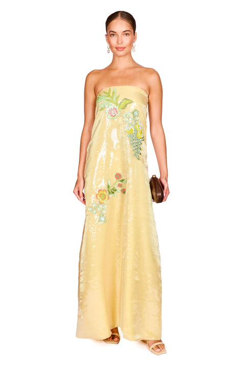 Strapless Organza Sequin Dress