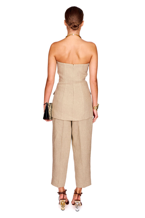 Double-Pleat Linen Trousers