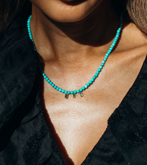 Arizona Turquoise Emerald Trio Necklace