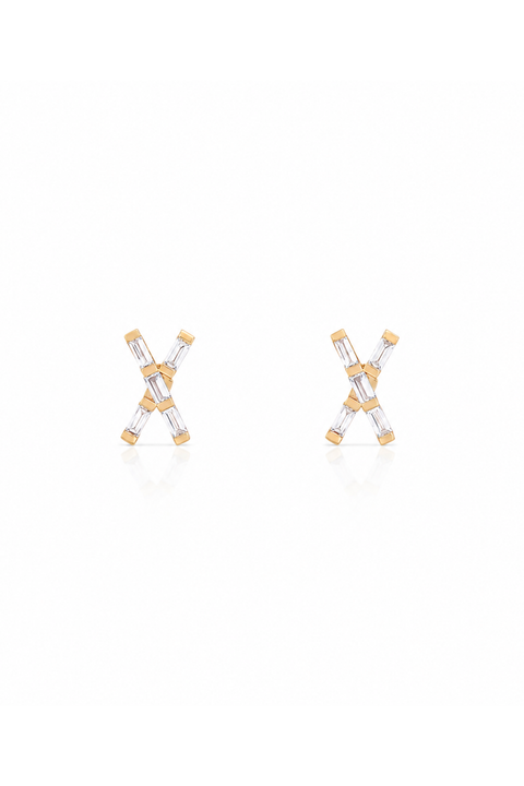 X Marks The Spot Diamond Studs
