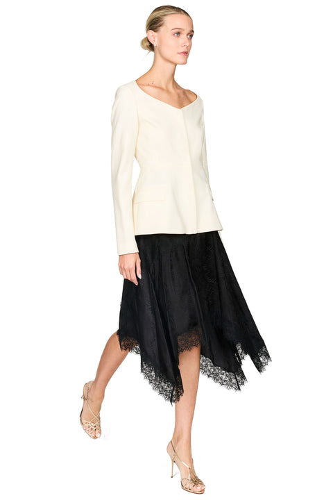Floral Jacquard Handkerchief Skirt