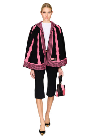 Fiamme Print Colorblock Cape