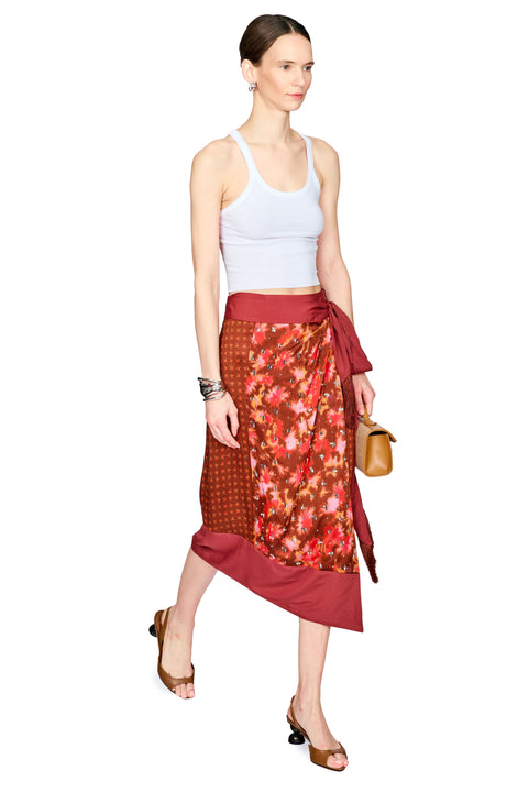 Desert Flower Draped Wrap Skirt