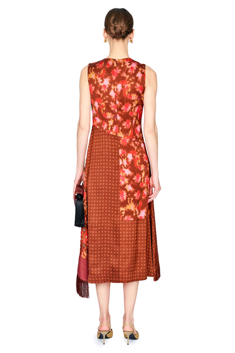 Desert Flower Layered Midi Dress With Fringe