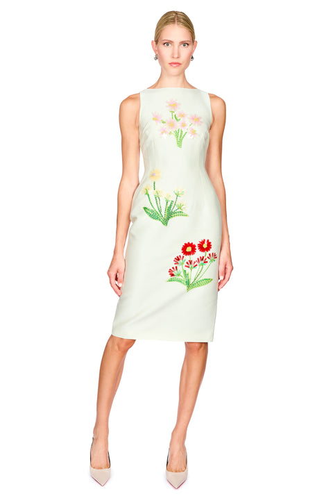 Eleanor Embellished Wool Midi Dress