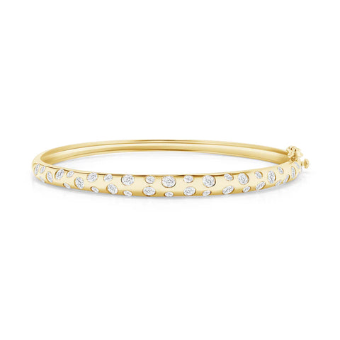 Round Scattered Diamond Bangle