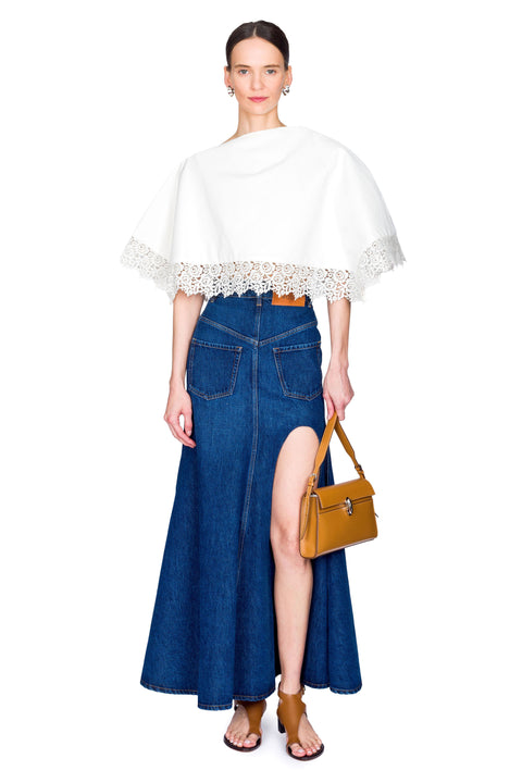 Flared Back To Front Skirt Ankle Length With Cutout