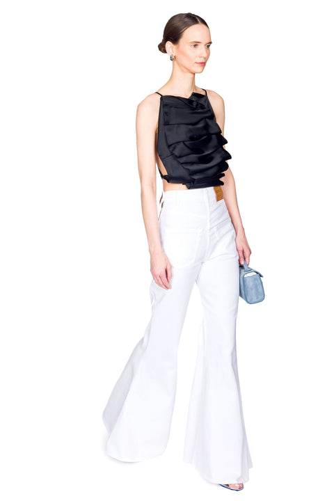 Open Back Bib Front Top