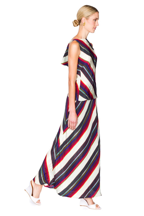 Morris Stripe Bias Midi Skirt
