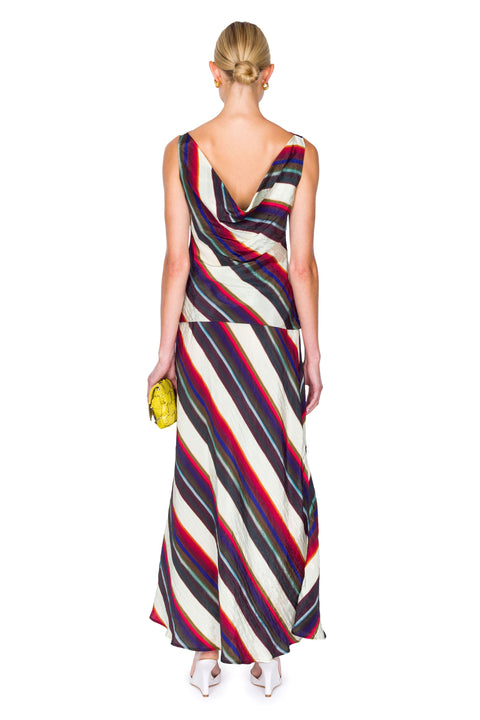 Morris Stripe Bias Midi Skirt