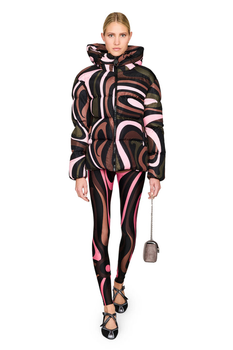 Marmo Print Nylon Down Jacket