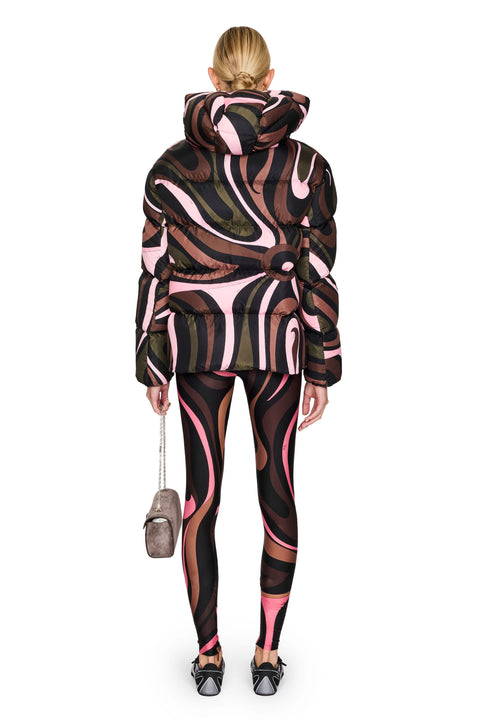 Marmo Print Nylon Down Jacket