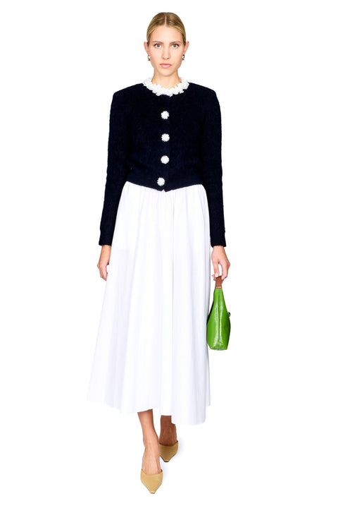 Flower Pearl Trim Knit Jumper