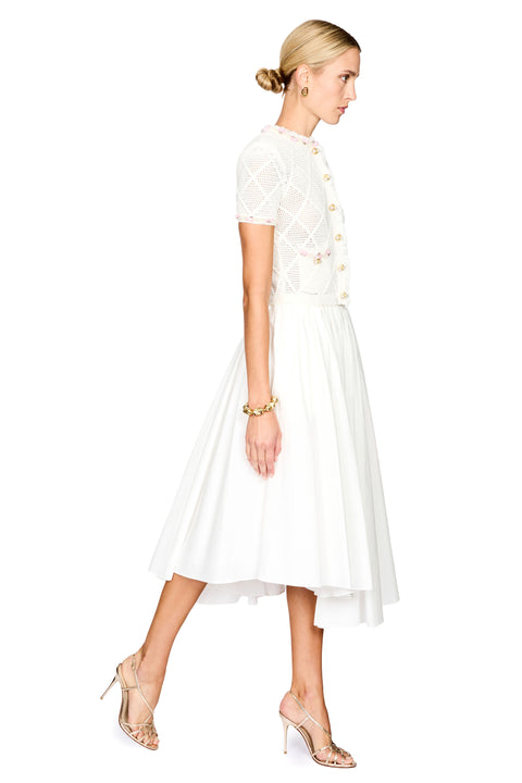 Fringe Knit Cotton Midi Dress