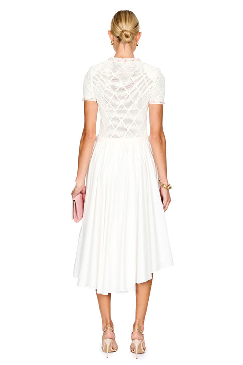 Fringe Knit Cotton Midi Dress