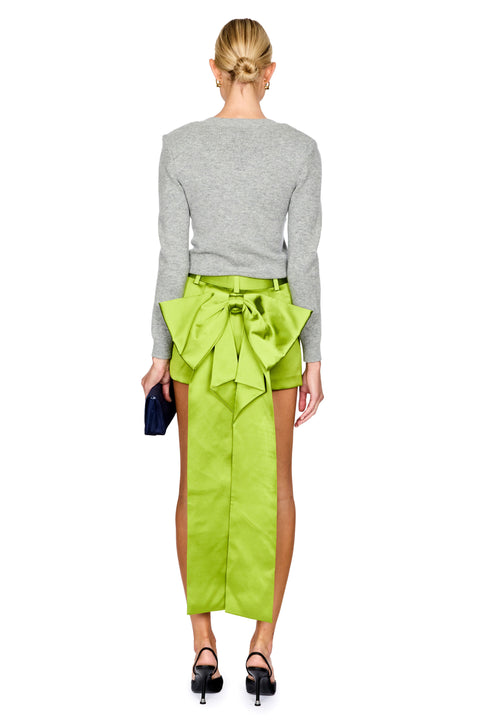 Satin Bow Mini Skirt