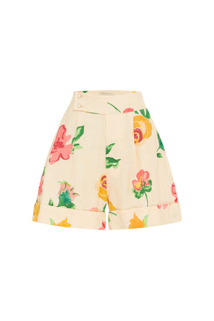 Ghost image of Alemais scarlett pleat shorts in cream